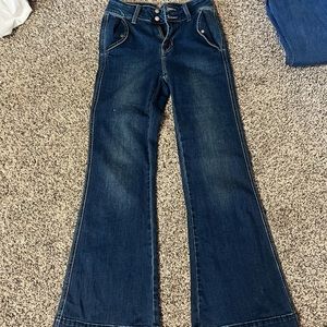 Rock and roll denim high rise trousers waist, 24 length 30